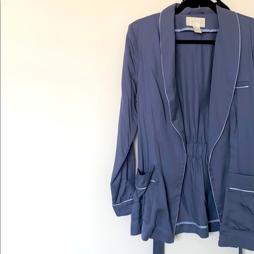 H&M Conscious Soft Blue-Grey Robe-Like Blazer (8)